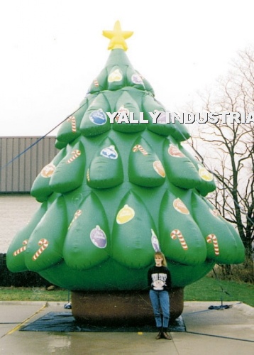 Outdoor inflatable Christmas tree during Xmas Holiday