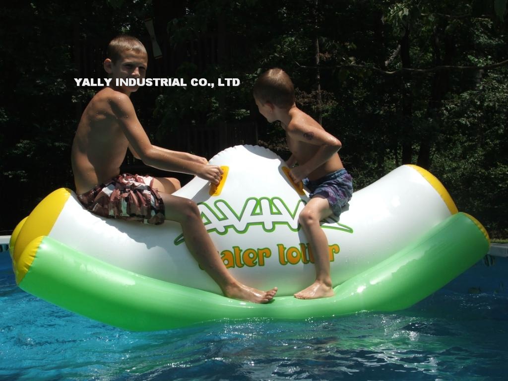 Inflatable water teetor totter for kids pool games