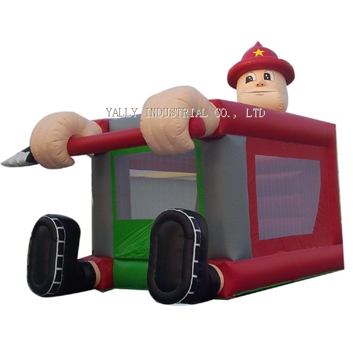 fire man inflatable Moonwalk / bounce jumper