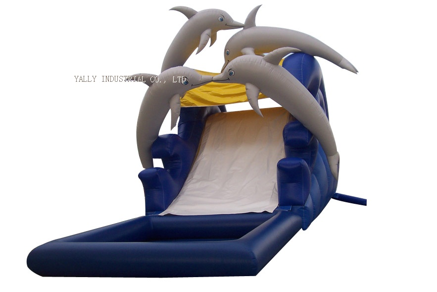 four dophine inflatable water slide