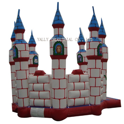 steeple and animals inflatable castle