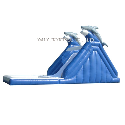 double Dophine inflatable water slide