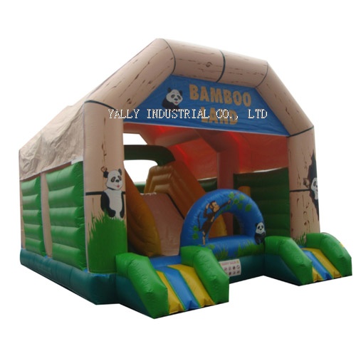 bamboo land inflatable bouncer/ panda and monkey inflatable bouncy house
