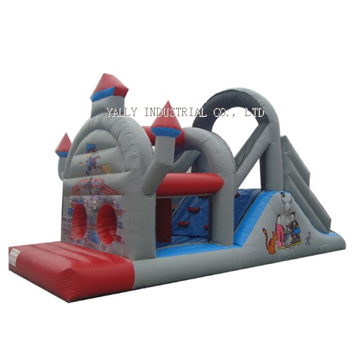 gray inflatable interactive course