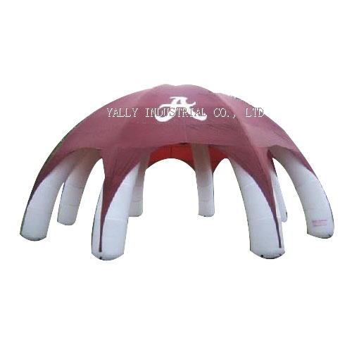 outdoor inflatable advertising dome tent with  8 pillars and red dome
