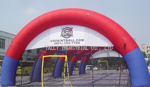 Instant inflatable playing field