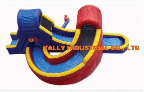 U turn huge double inflatable Water slide with a twist