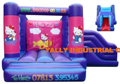 pink hello kitty bounce house with slide for kids birthday party