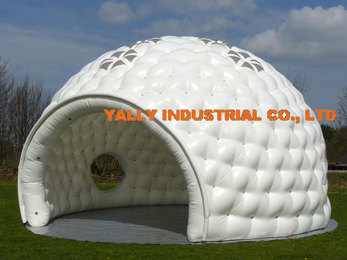 white air structure inflatable dome tent with windows for party event
