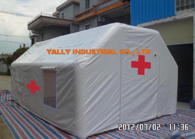 Big air shelter systems used as medical tent inflatable during disaster