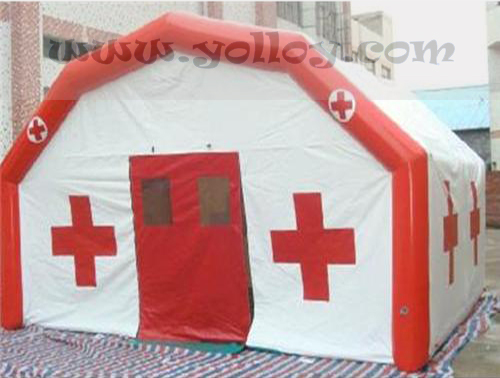 red cross inflatable  emergency tent