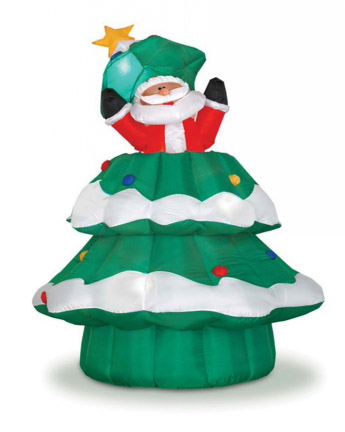 santa with Christmas tree