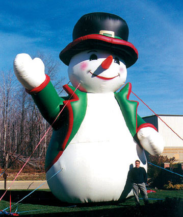 Lovely blow up snowman outdoor