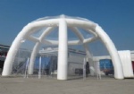 large Clear roof inflatable igloo tent and tunnel