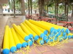 Inflatable pipe on water park