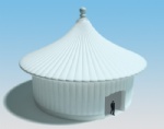 large white inflatable pagoda marquee tent for party event