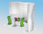 wave shape double layer inflatable wall for indoor room