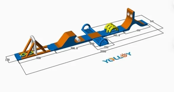Adults Floating Inflatable Pool Obstacle Course for Water