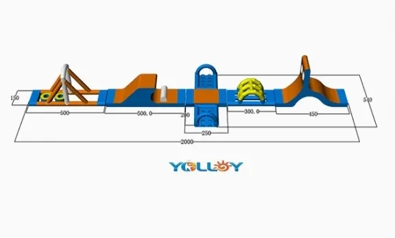 Adults Floating Inflatable Pool Obstacle Course for Water