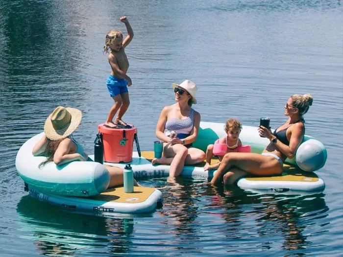 Floating inflatable blow up dock platform combo sea pool