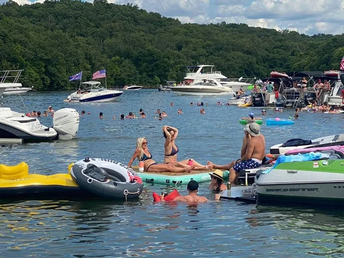 Floating inflatable blow up dock platform combo sea pool