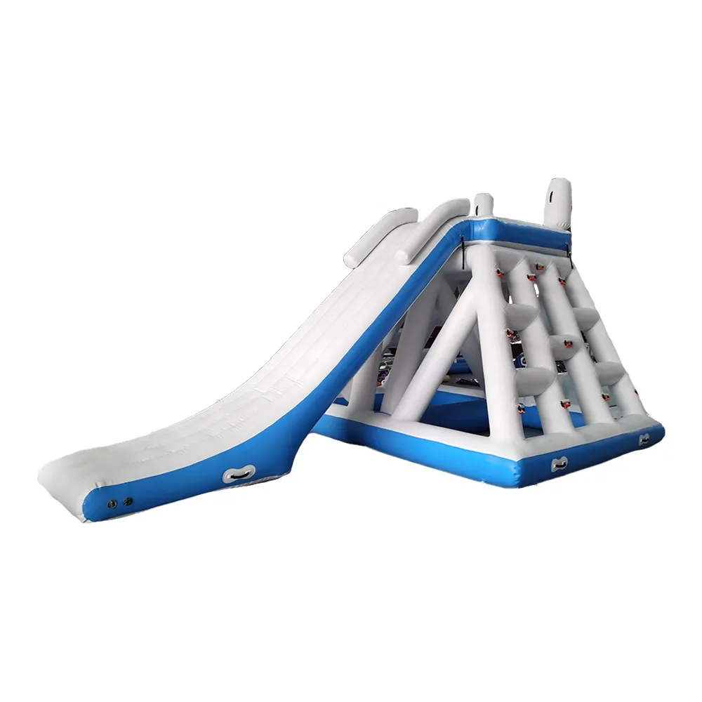 Inflatable Jungle Joe Ladder Climbing Water Slide Free Fall With Launch Blob