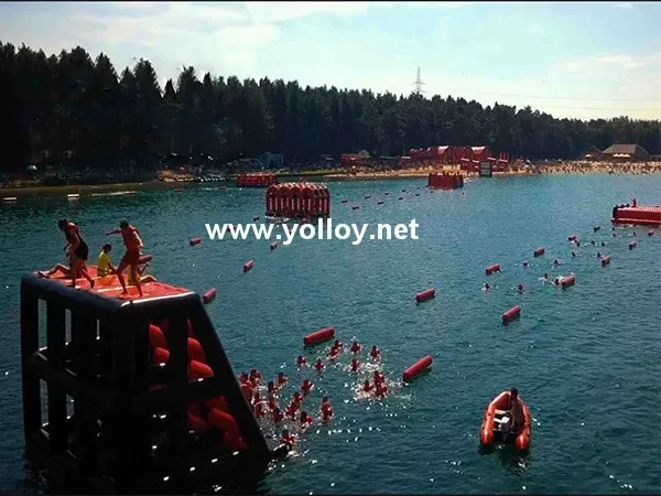 Inflatable Water Obstacle Course Challenge For Train  Swimming