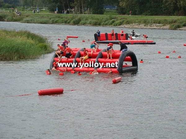 Inflatable Water Obstacle Course Challenge For Train  Swimming