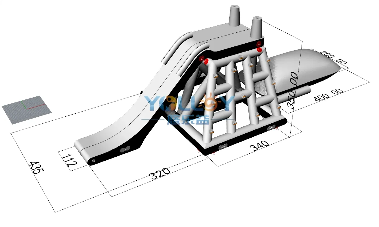 10.6mLx3.35mH (2)climbing tower with slide