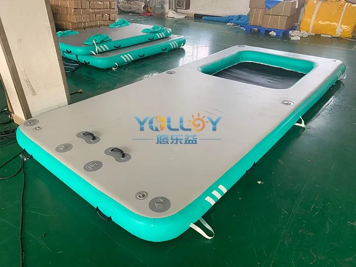 Recreation swimming lounger platform inflatable water pool float