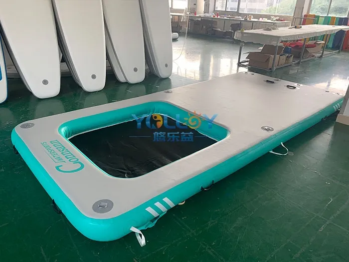 Recreation swimming lounger platform inflatable water pool float
