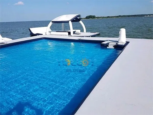 Swimming Inflatable Island Party Dock Swim Platform For Yacht