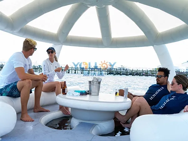 Swimming Inflatable Island Party Dock Swim Platform For Yacht