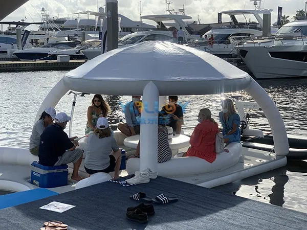 Swimming Inflatable Island Party Dock Swim Platform For Yacht